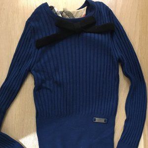 Burberry royal blue wool ribbed sweater size m